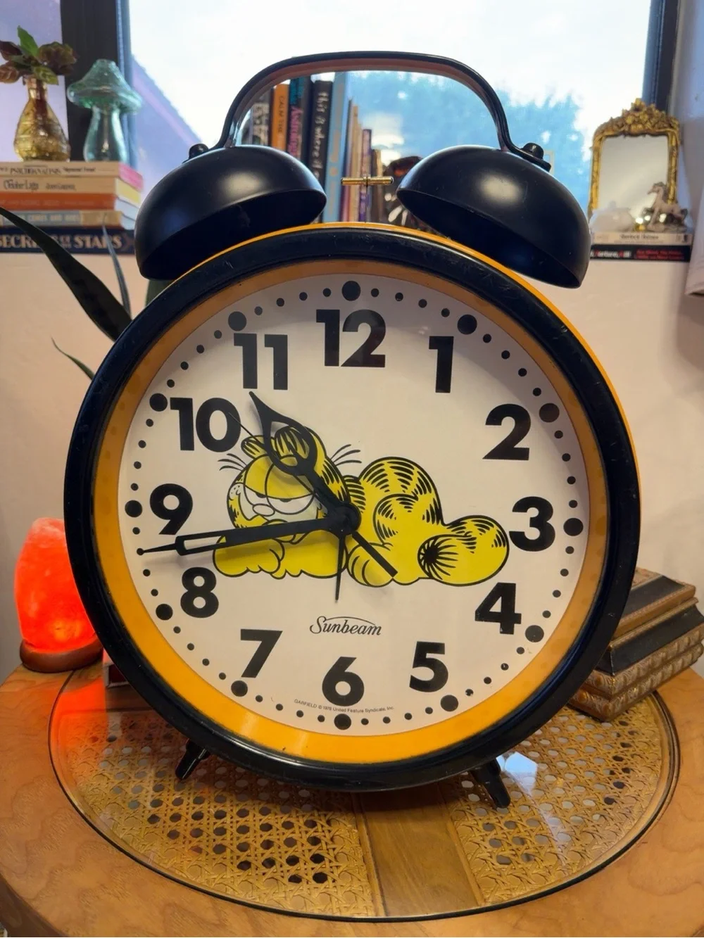 Vintage Sunbeam Garfield Jumbo Alarm Clock 18” Wall/Desktop 1978 As-Is